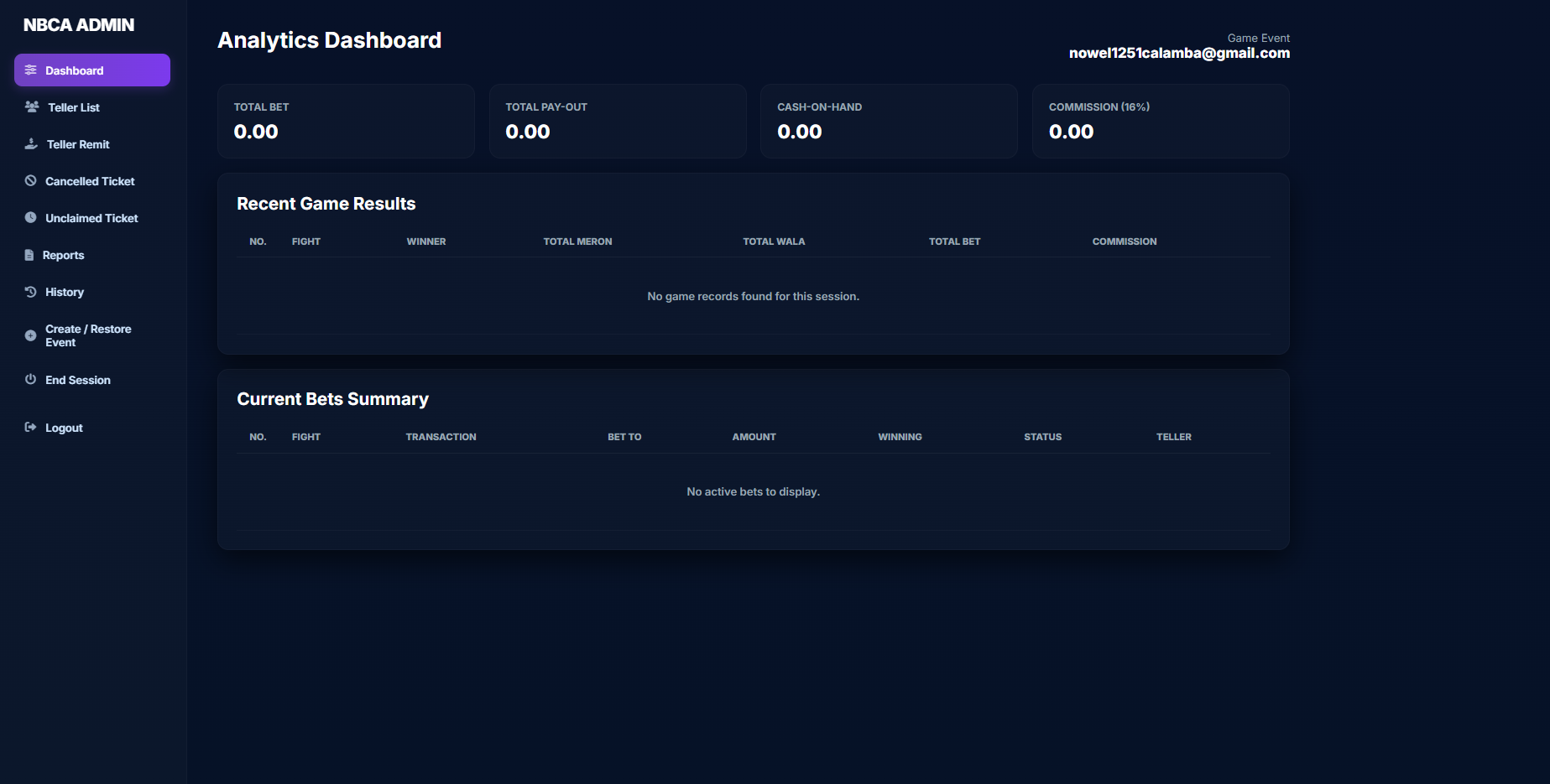 Betting System — New Bongabon Cockpit Arena